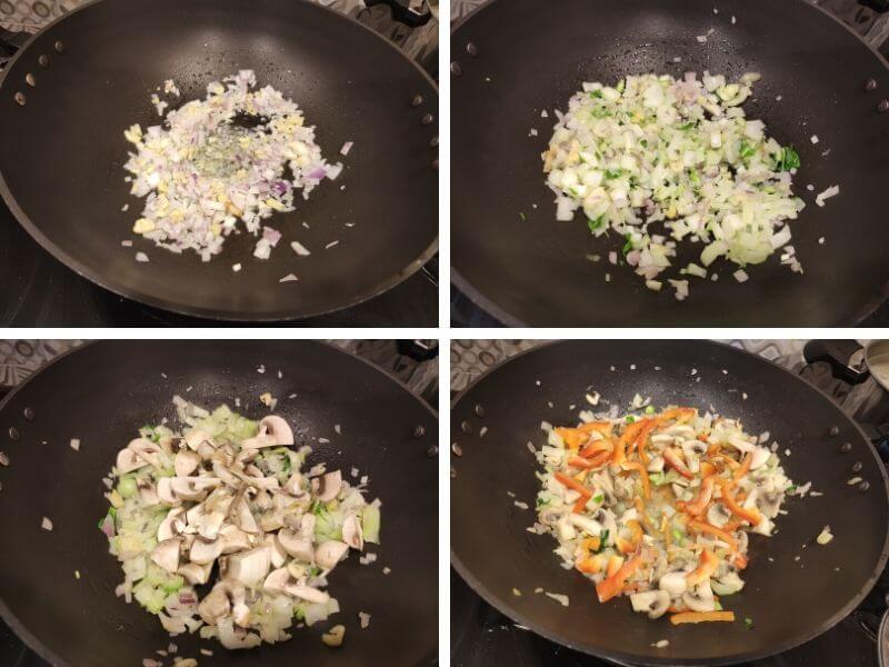 Step by step process of making Vegan Pad Thai