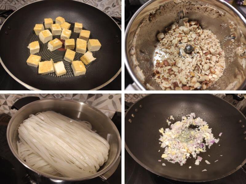 Step by step process of making Vegan Pad Thai