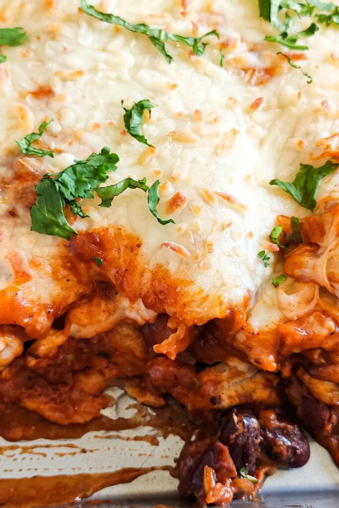 Vegetarian kidney bean enchiladas with easy homemade sauce