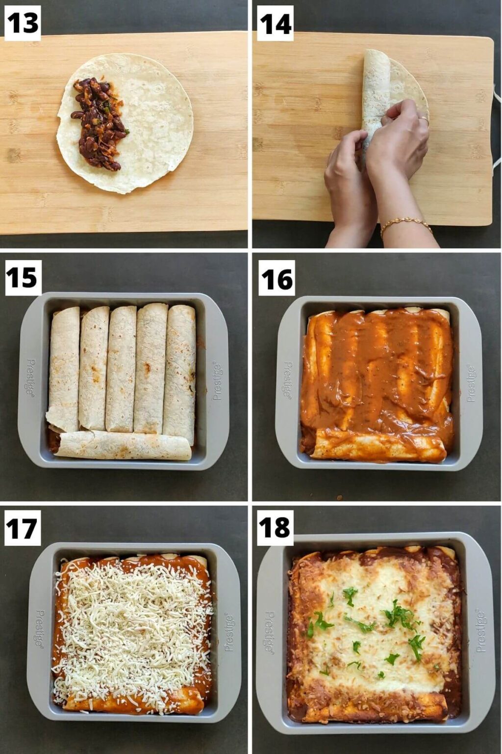 Vegetarian kidney bean enchiladas with easy homemade sauce