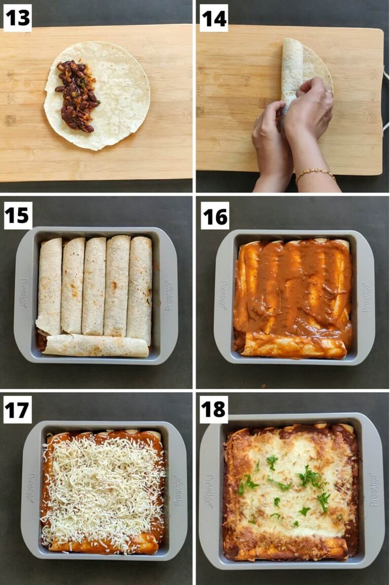 Vegetarian kidney bean enchiladas with easy homemade sauce