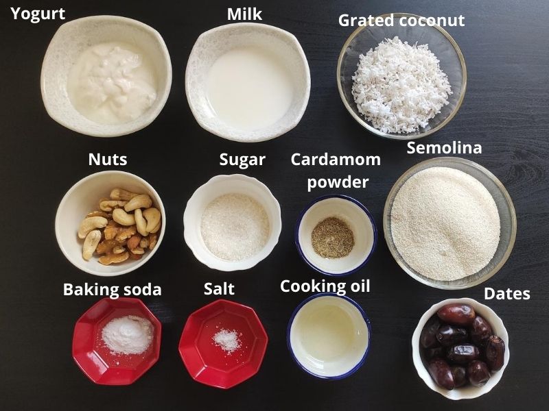 Ingredients for sweet paniyaram