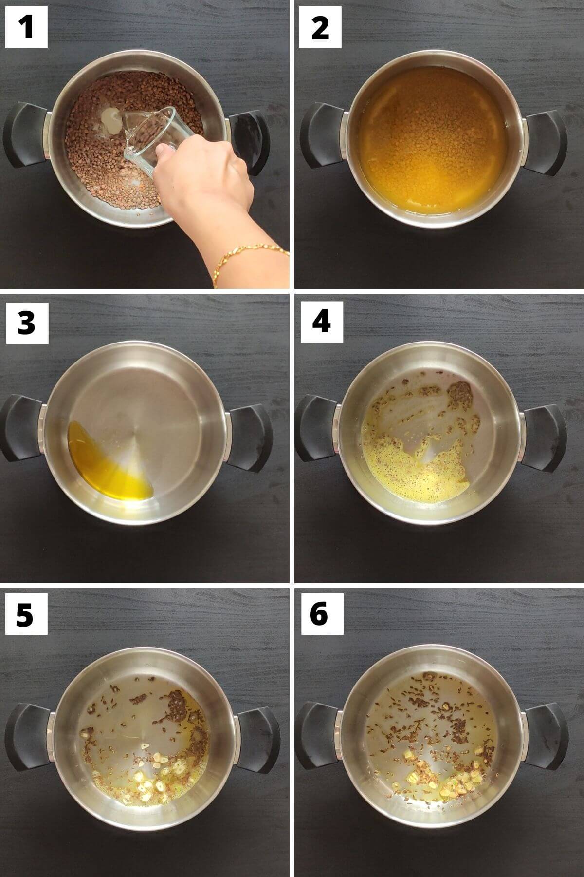 Steps to make whole masoor dal