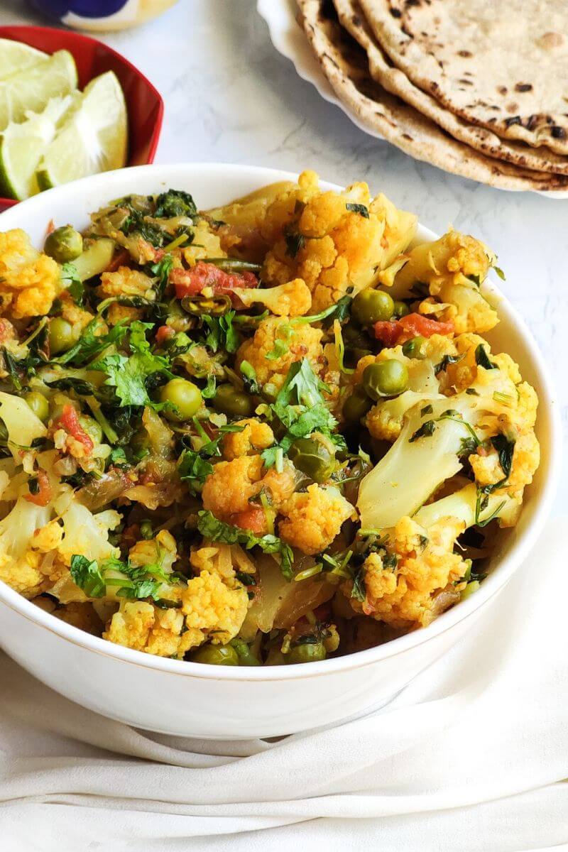 how many calories in cauliflower sabzi