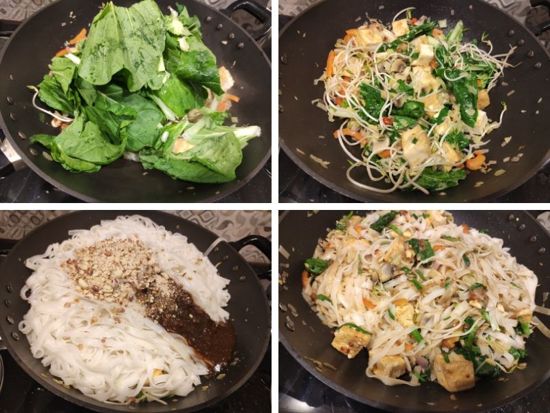 Step by step process of making Vegan Pad Thai