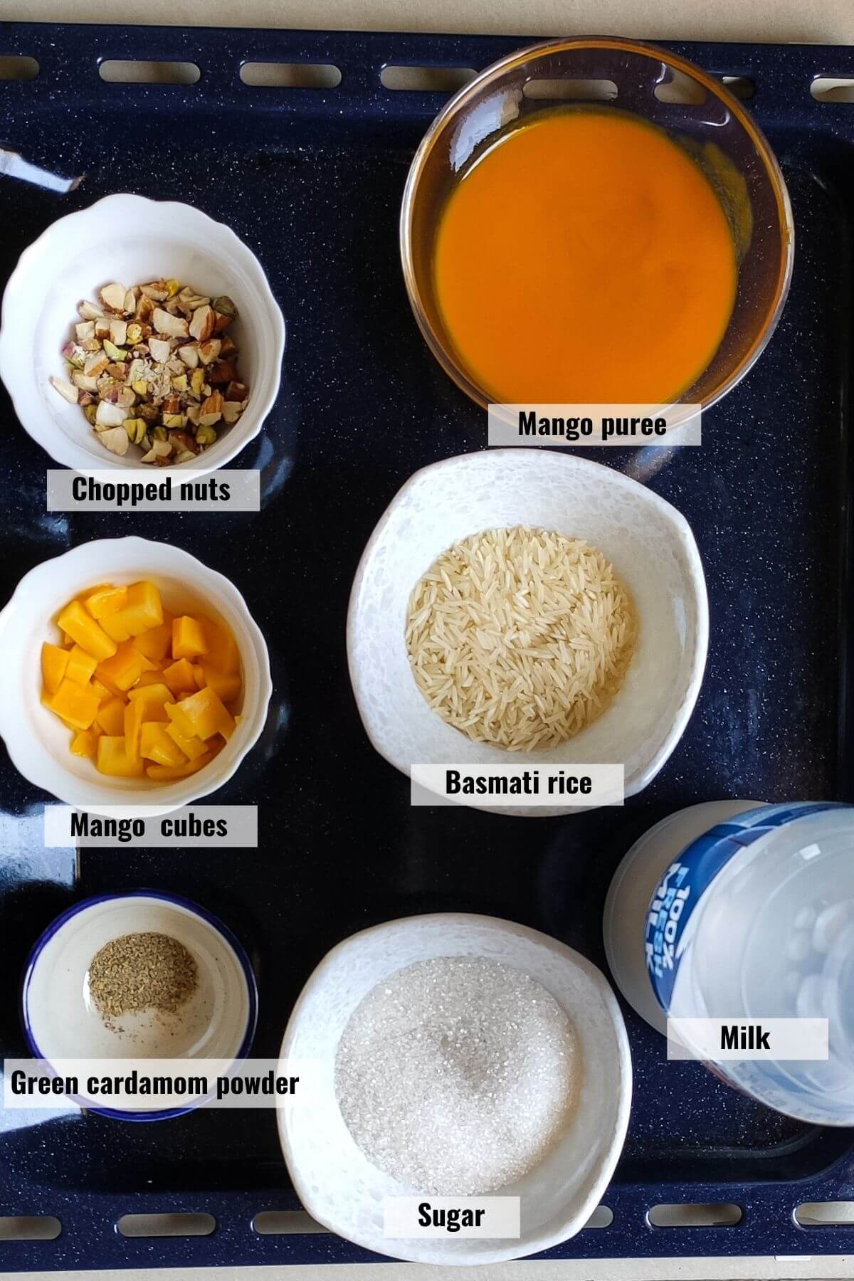 Ingredients for mango phirni