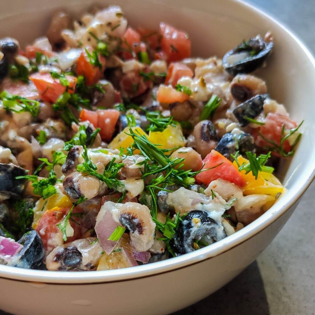 Greek black eyed pea salad Vegetarian Mediterranean salad