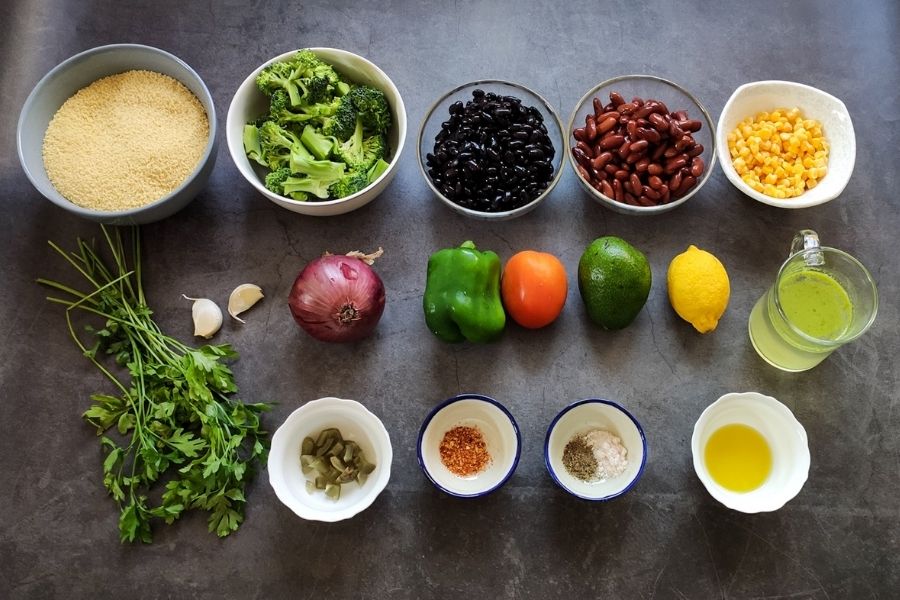 Ingredients for Mexican couscous