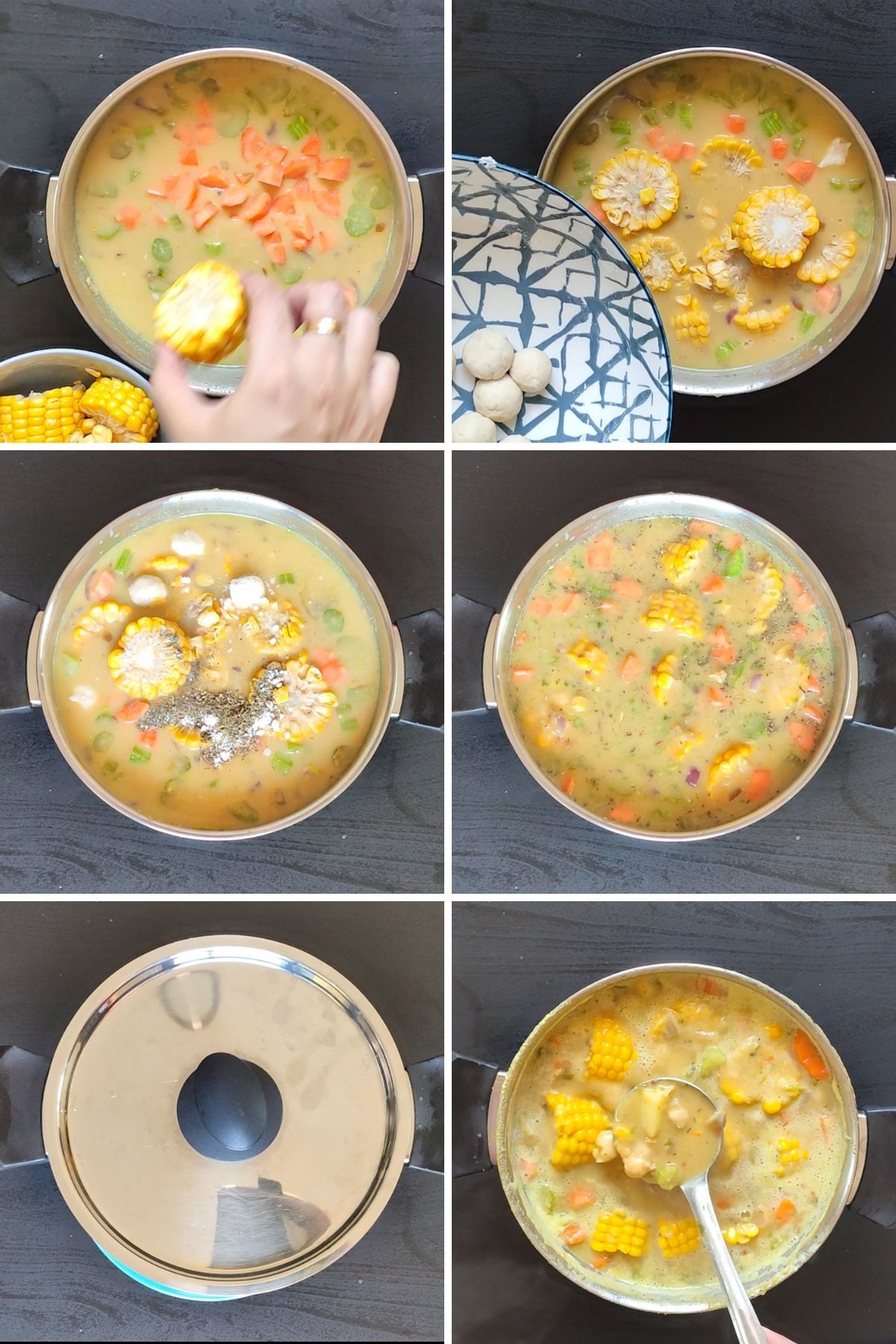 Steps to make Trinidad corn soup