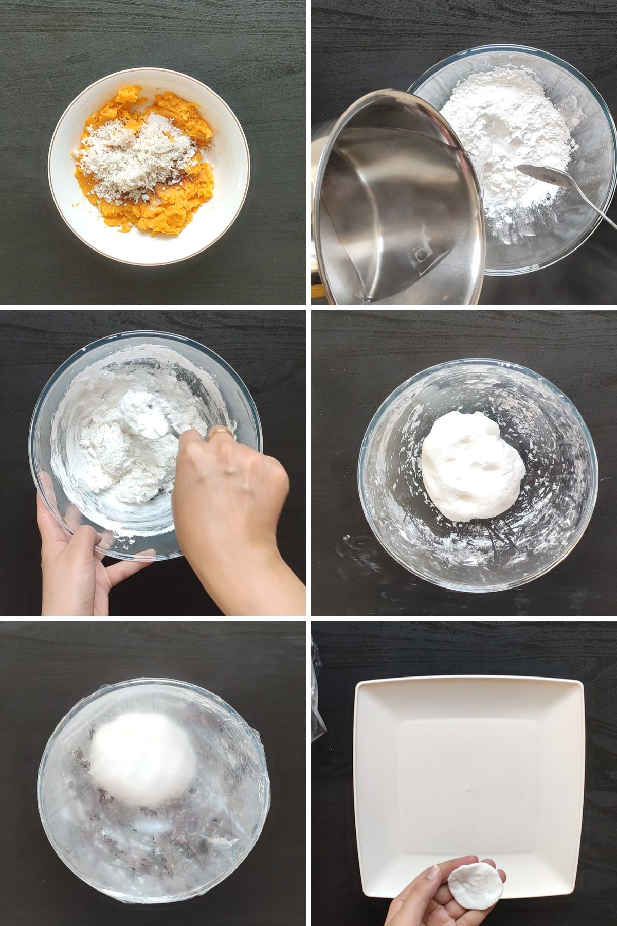 Steps to make sweet potato dumplings