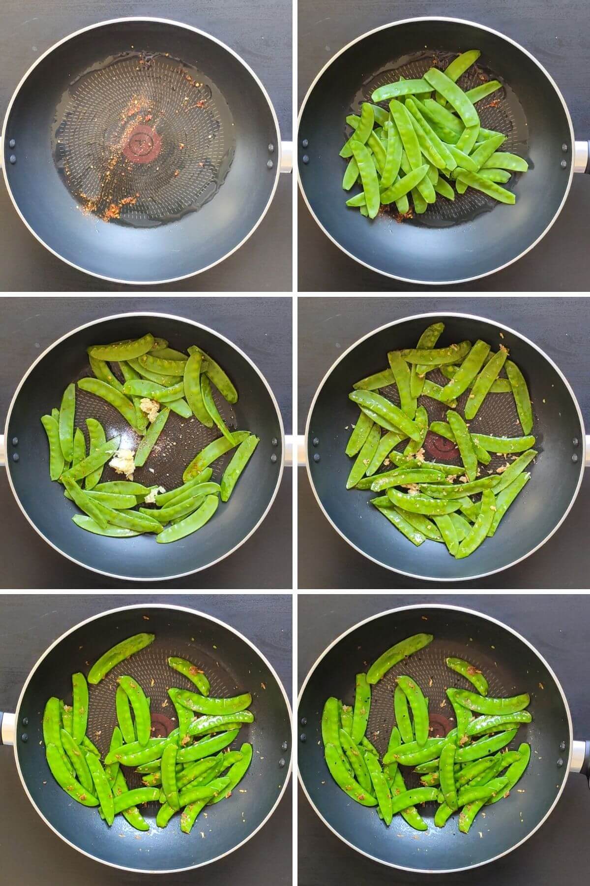 Steps to make stir fried snow peas