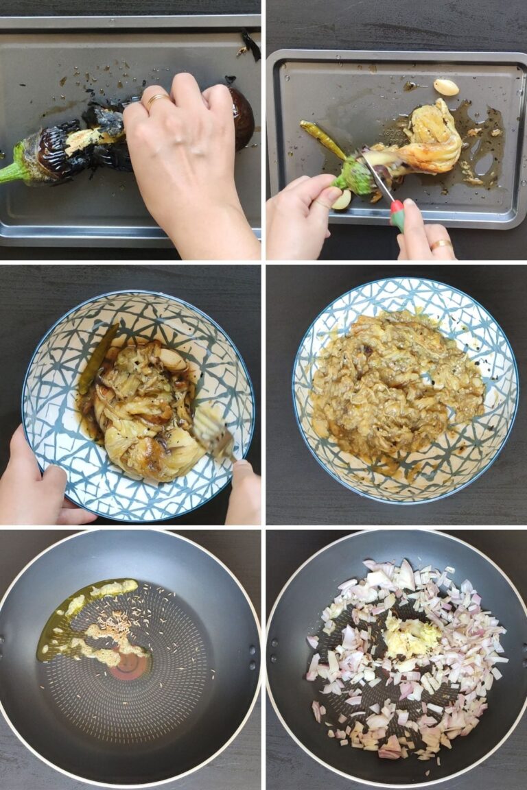 Baingan Bharta Indian style delicious roasted eggplant