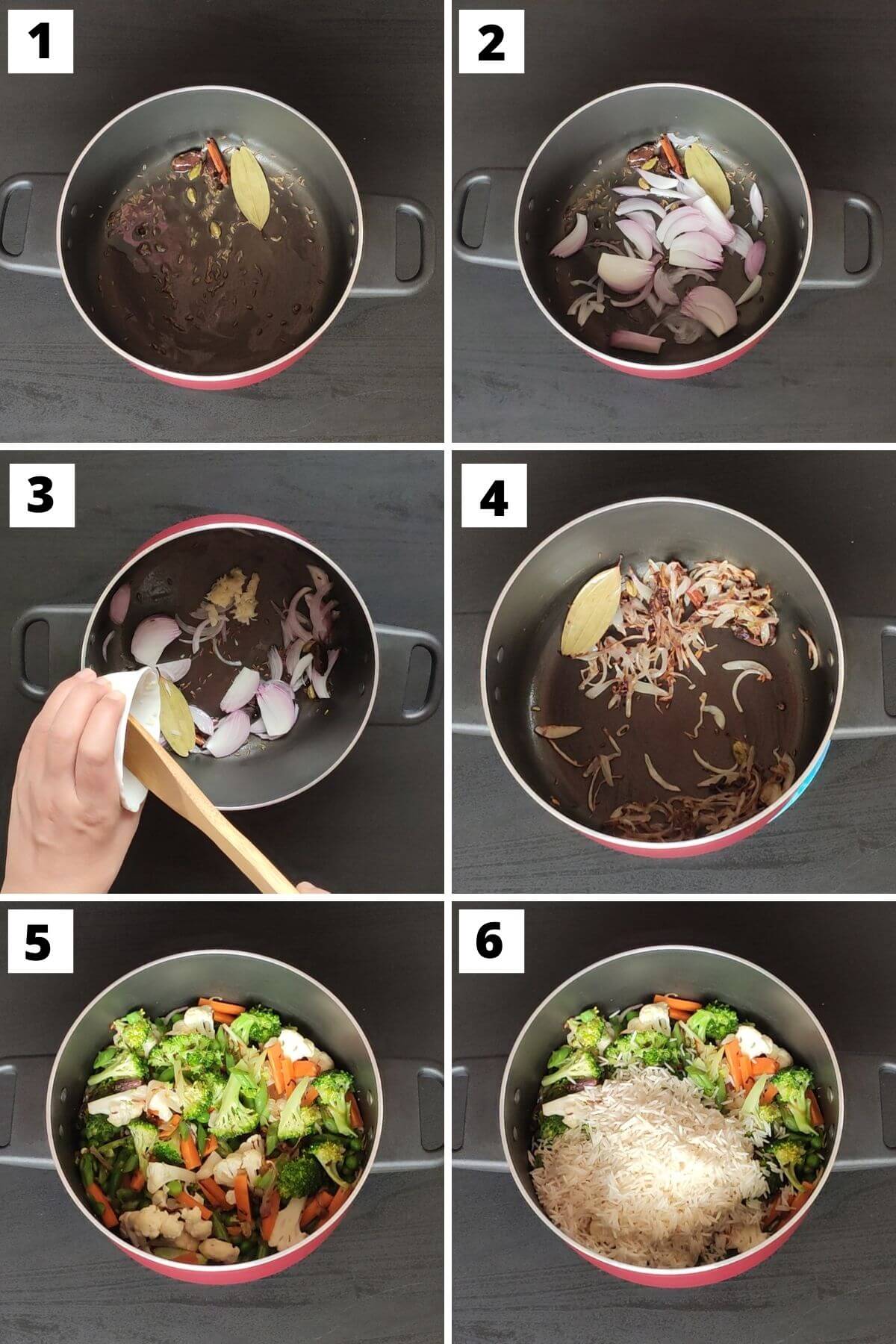 Steps to make vegetable rice