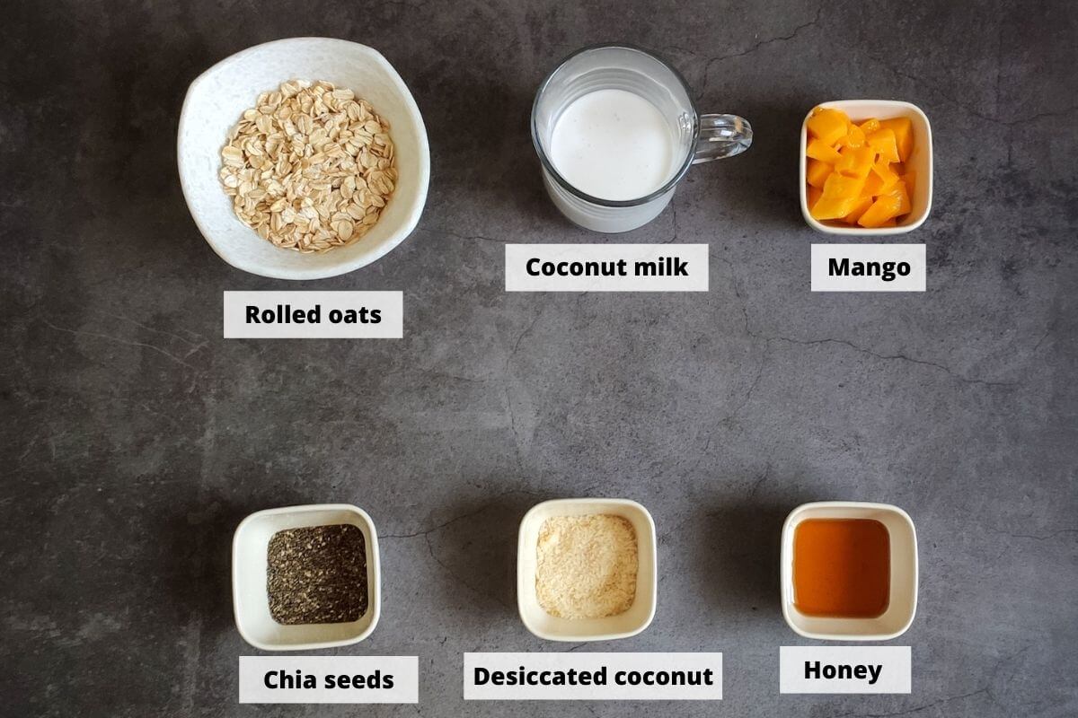 Ingredients required to make overnight oats