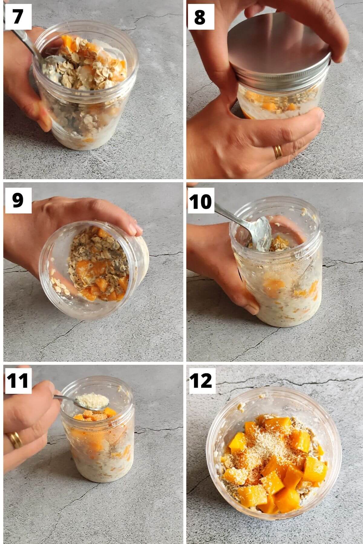 Steps to make mango overnight oats