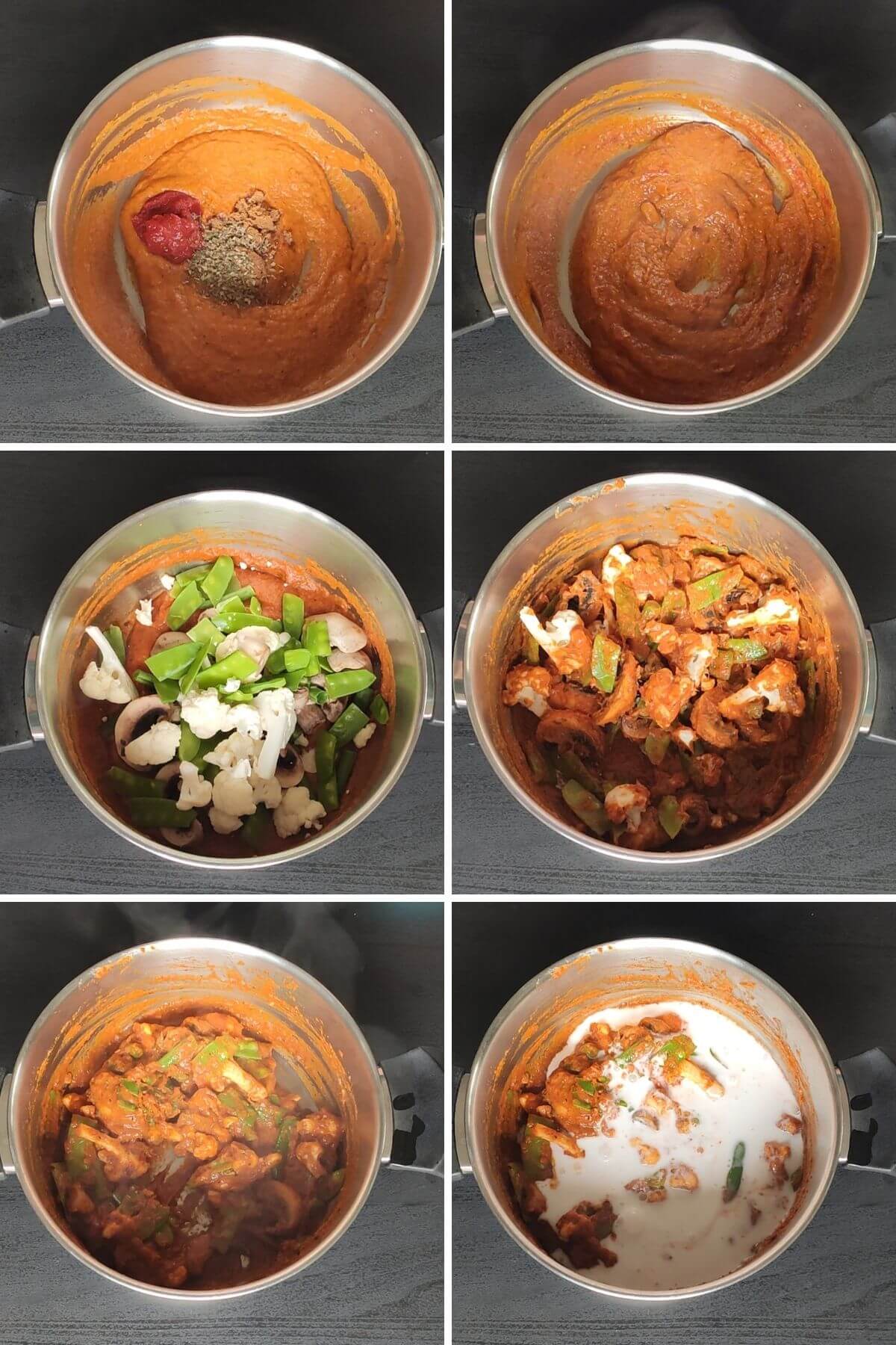 Steps to make vegan Thai red curry