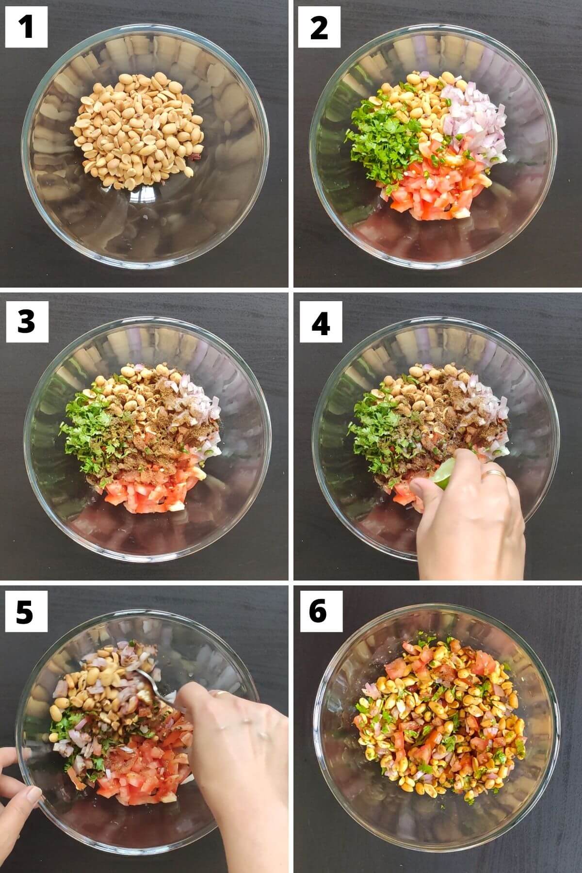 Steps to make roasted peanut chaat