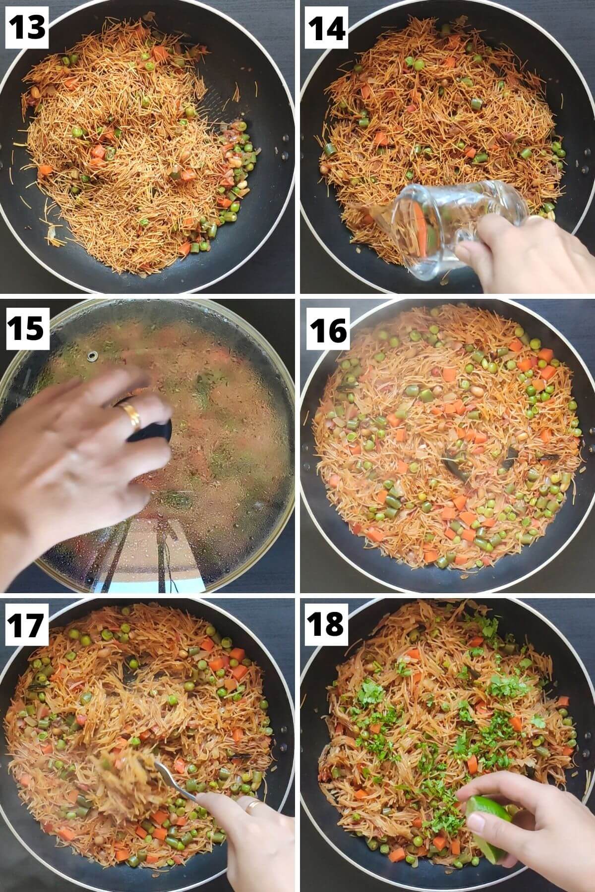Vermicelli pulao making steps