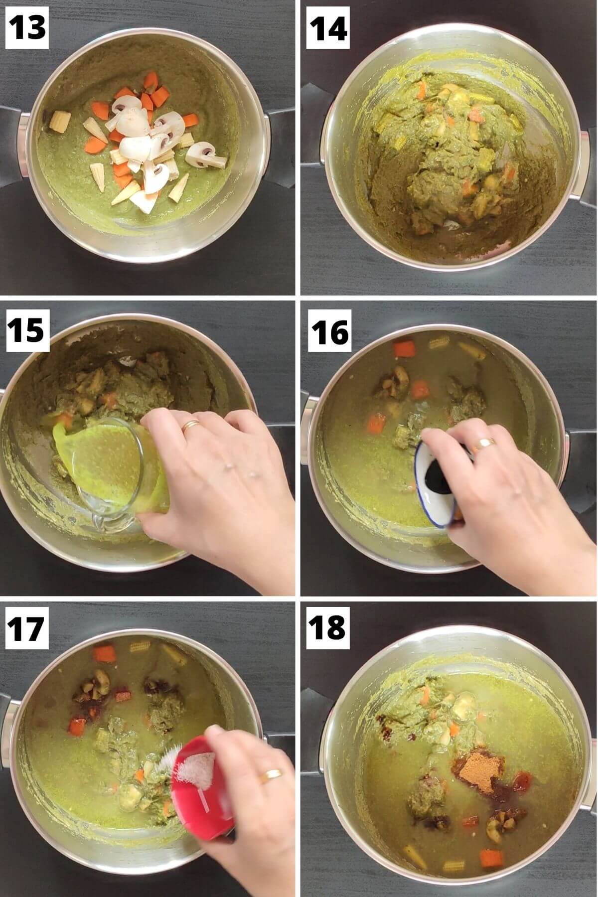 Steps to make vegan Thai green curry