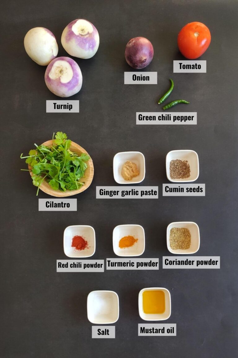 Indian style curried turnips Shalgam ki sabzi