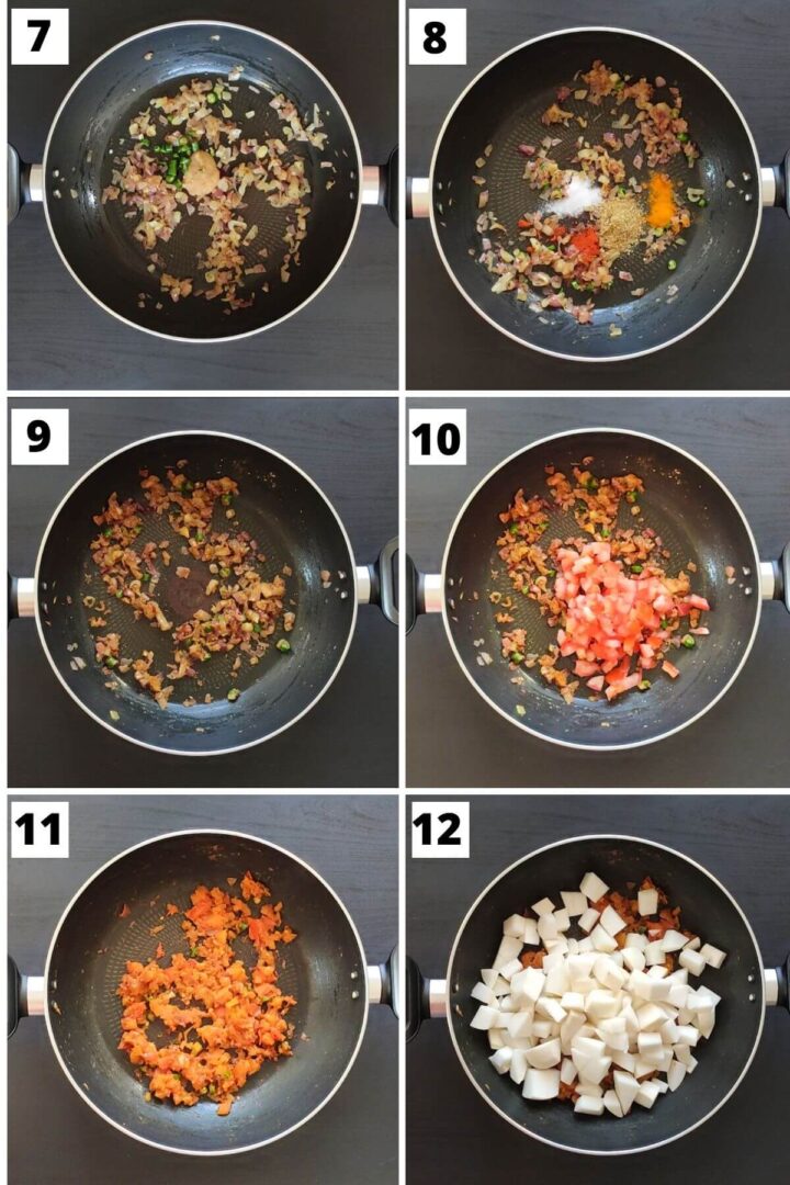 Indian style curried turnips Shalgam ki sabzi