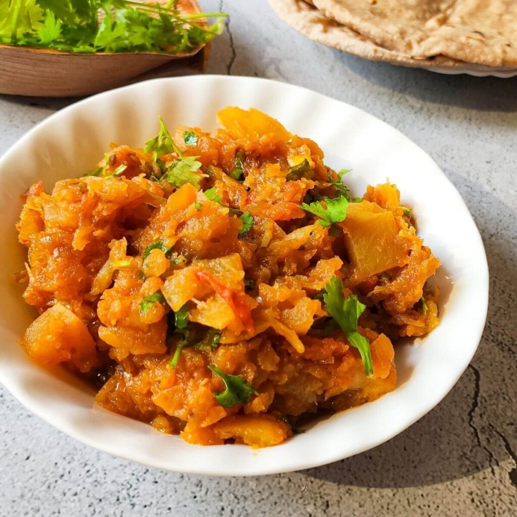 Indian style curried turnips Shalgam ki sabzi