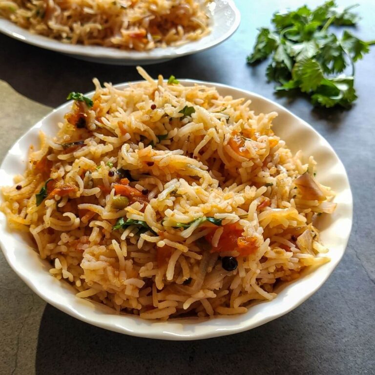 Tomato rice-Indian style - easy 30 minutes recipe