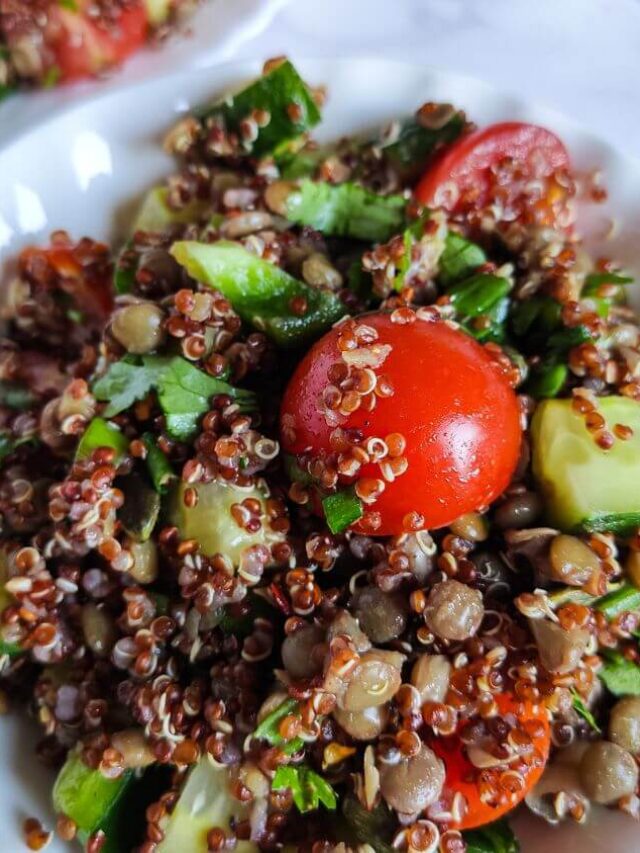 Quinoa salad with lentils Greenbowl2soul