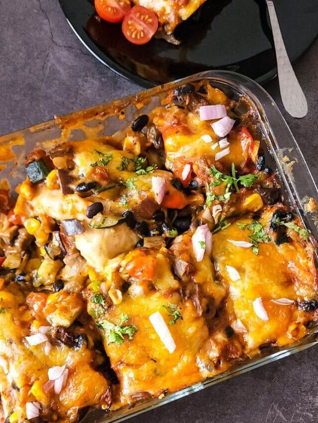 Vegetarian enchilada casserole Greenbowl2soul