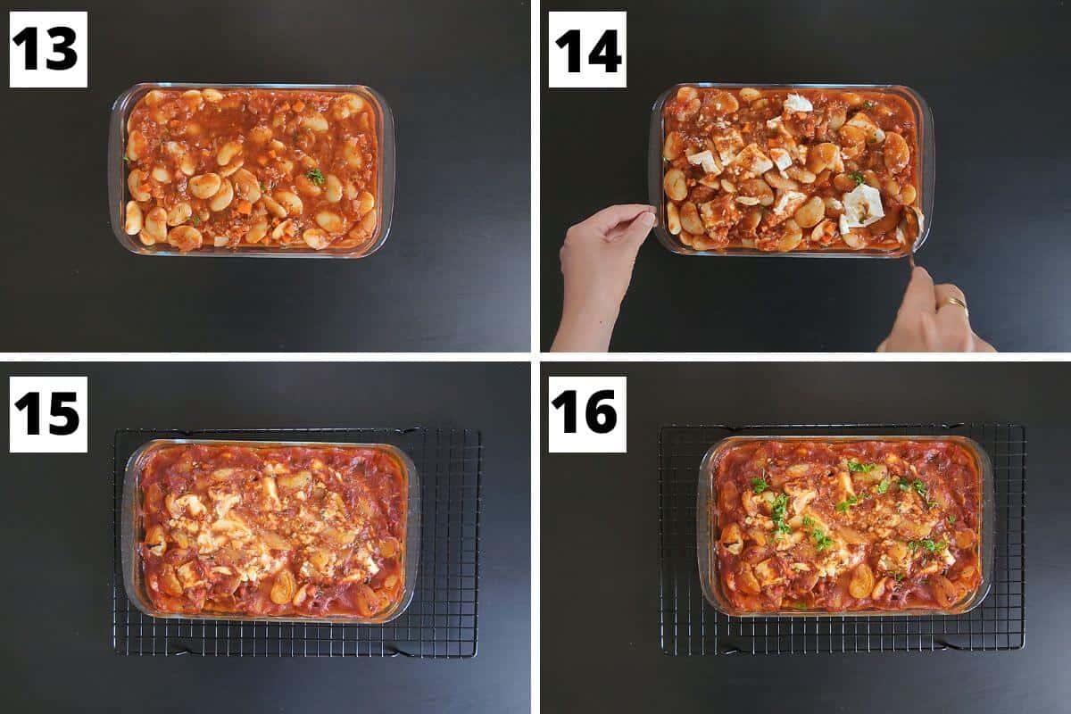Collage of images of steps 13 to 16 of Gigante's palki recipe.