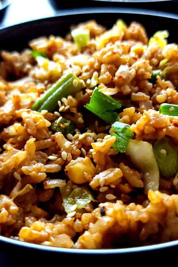 Peanut butter rice with vegetables Greenbowl2soul