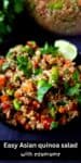 Asian quinoa edamame salad in a bowl.