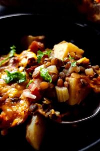 Easy vegetarian lentil casserole