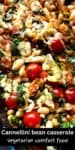 White bean and tomato casserole with spinach.