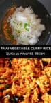 Collage of two images of vegan Thai red curry fried rice.