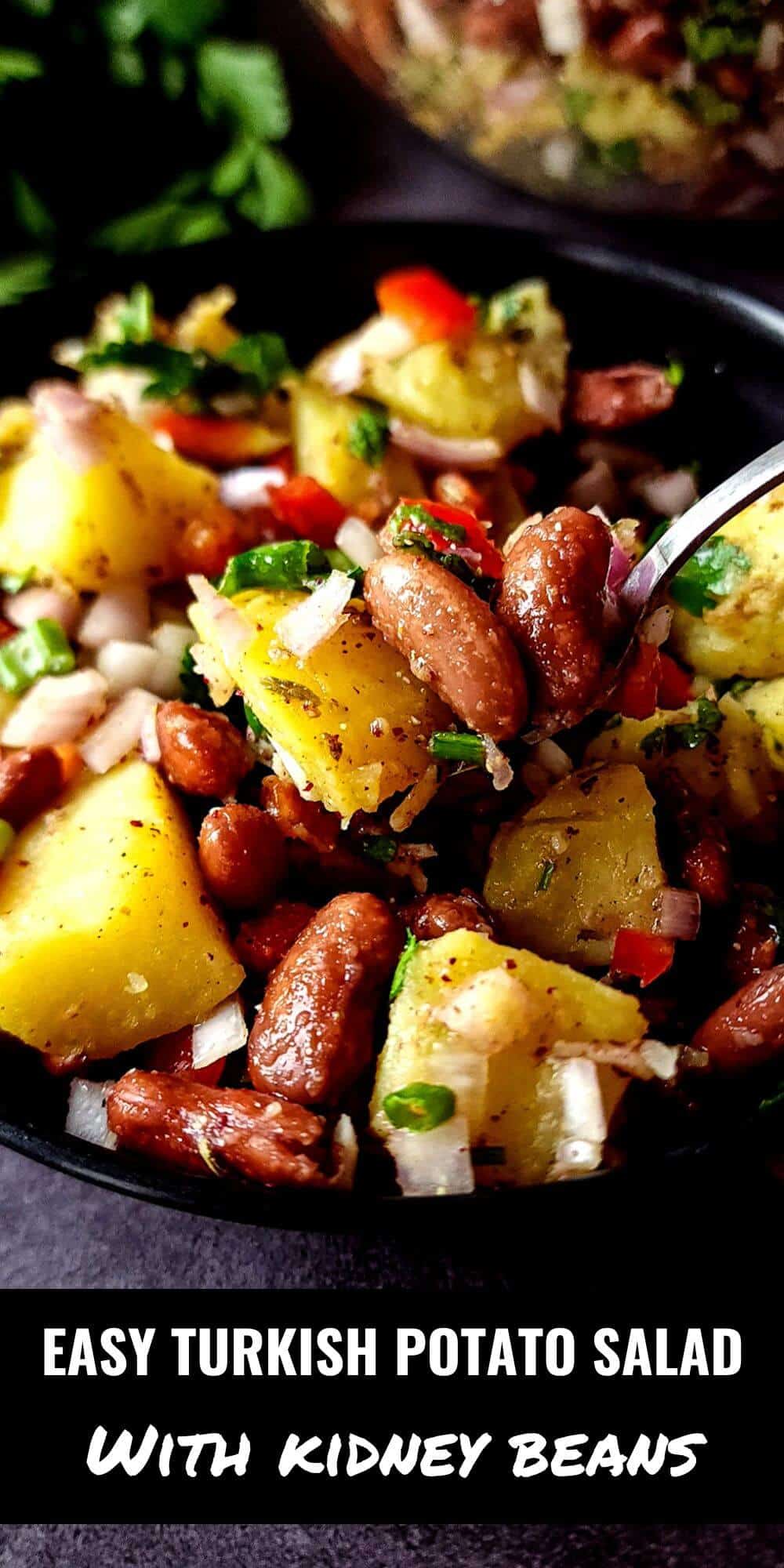 Turkish potato salad with kidney beans - Greenbowl2soul