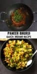 Collage of two images of paneer bhurji