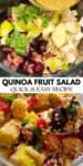 Collage of two images of quinoa fruit salad