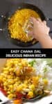 Collage of two images of chana dal