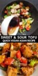 Collage of two images of sweet and sour tofu
