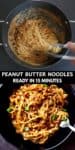 Collage of two images of peanut butter noodles.